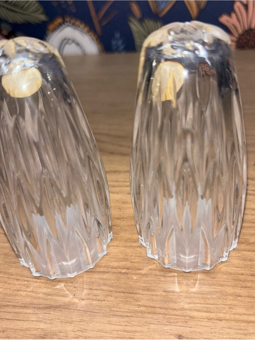 Vintage Princess House 24% Lead Crystal Salt and Pepper Shakers with Gold Labels